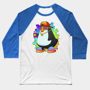 Penguin as Painter with Spray Baseball T-Shirt